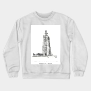 Westkapelle Lighthouse Zeeland Netherlands Pen and Ink Illustration Crewneck Sweatshirt